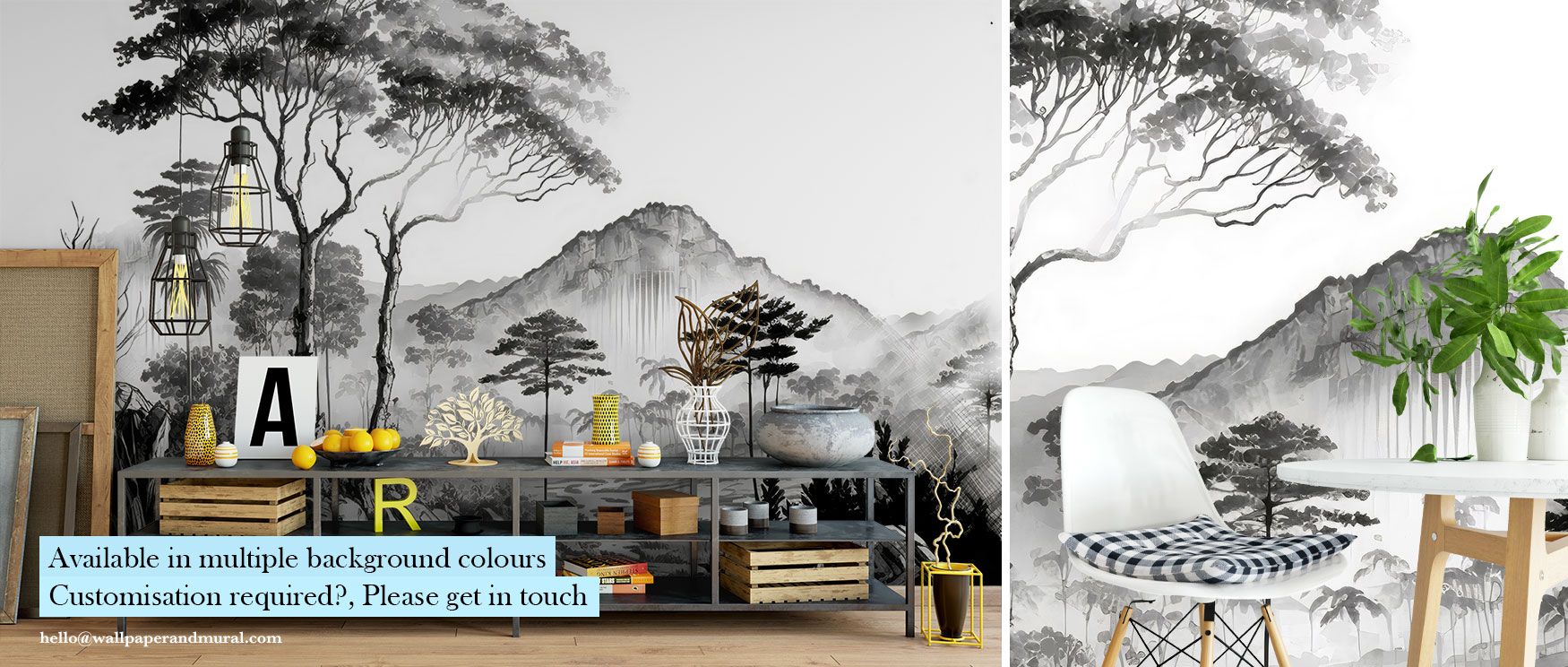 The wallpaper brings exploration indoors with lush green forest details, turning walls into jungle-inspired statements filled with life. 
