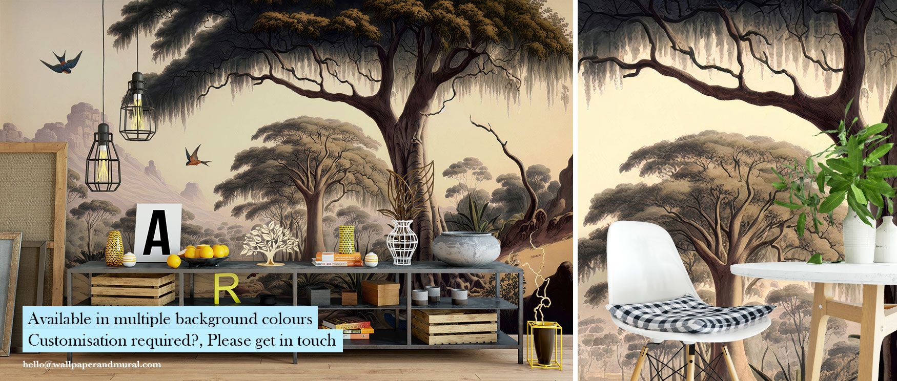Birds and layered tropical foliage combine in this wallpaper, evoking rainforest vibrancy and mystery that adds depth to bedrooms or living spaces. 