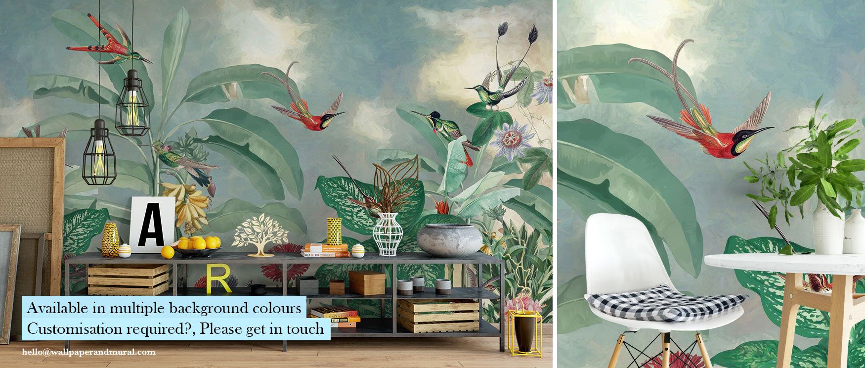 Exotic plants with dramatic leaf patterns and striking floral details define this wallpaper, offering tropical artistry suited for stylish interiors. 