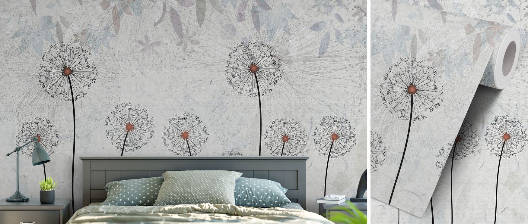 This wallpaper merges understated floral detail with quiet grey hues, offering refined natural beauty and an atmosphere of tranquility that enhances a wide variety of interior styles, from modern minimalism to classic charm, perfectly suited for restful a