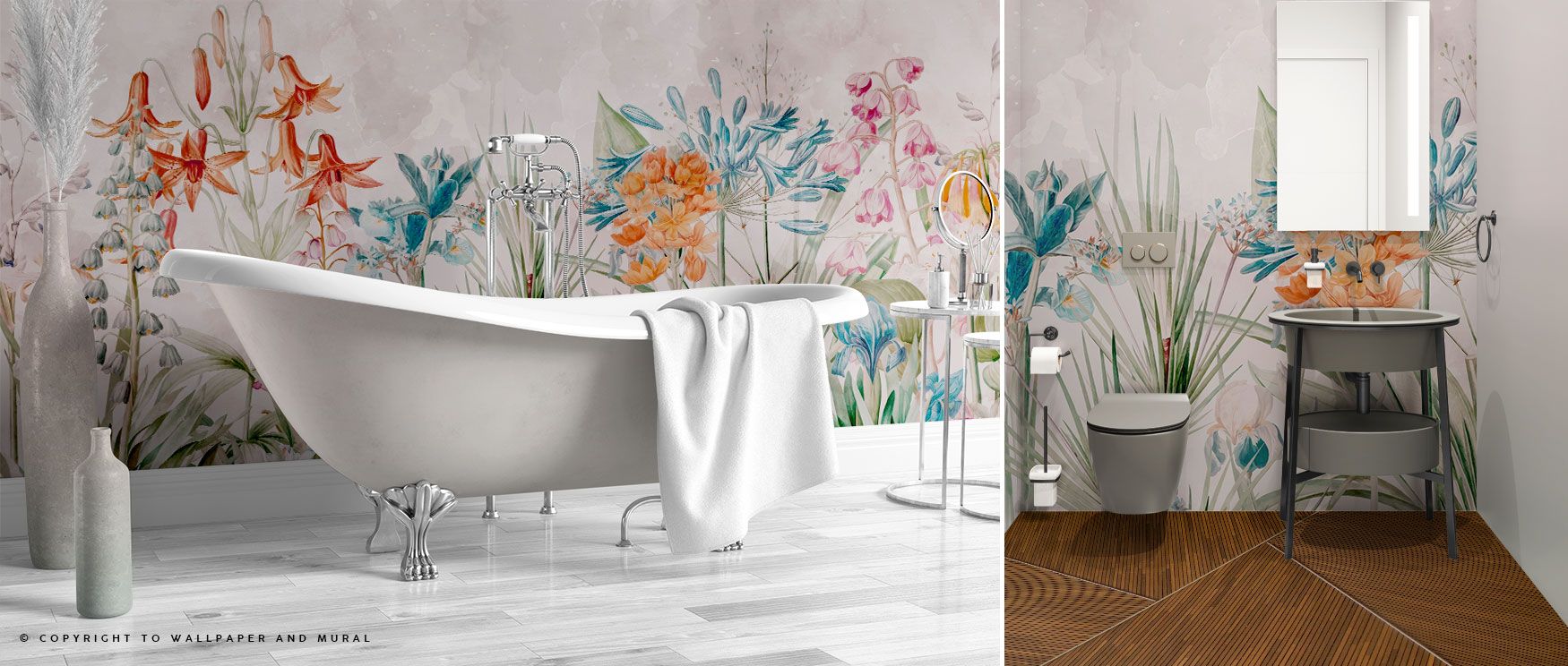 The Field of Dreams design offers abundant blooms across rich palettes, creating walls that radiate joy, warmth, and inspiration, perfect for cozy and stylish interiors. 