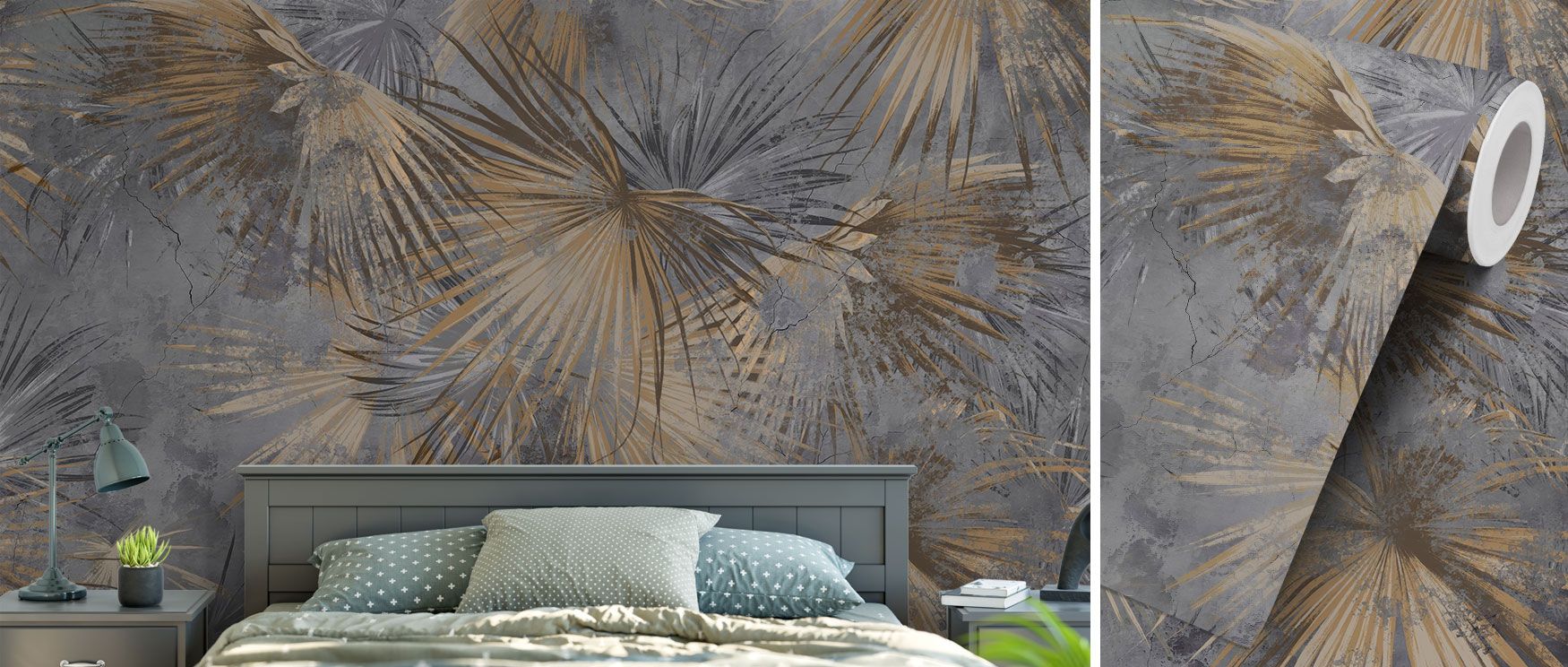 Inspired by mid-century tropical style, this wallpaper brings lush palm designs softened by neutral tones, creating interiors that feel relaxed and breezy yet stylish and modern, offering a versatile wall covering suited to bedrooms, dining rooms, or loun