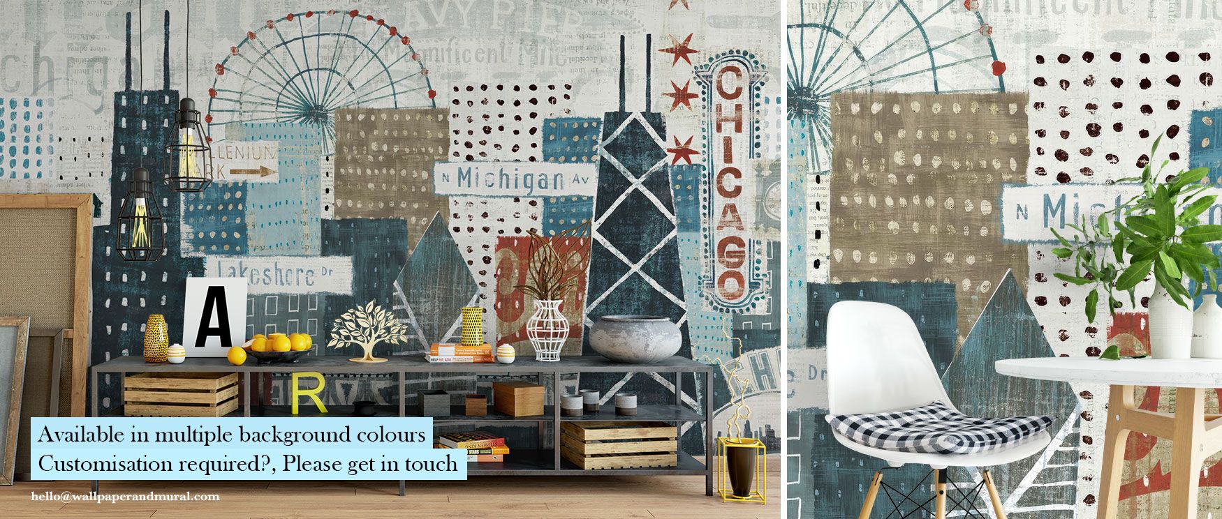 The Hey Chicago Wallpaper captures the city’s iconic skyline, busy streets, and architectural landmarks, creating a wallpaper design filled with metropolitan vibrancy that transforms interiors into urban-inspired spaces, ideal for home offices, creative s