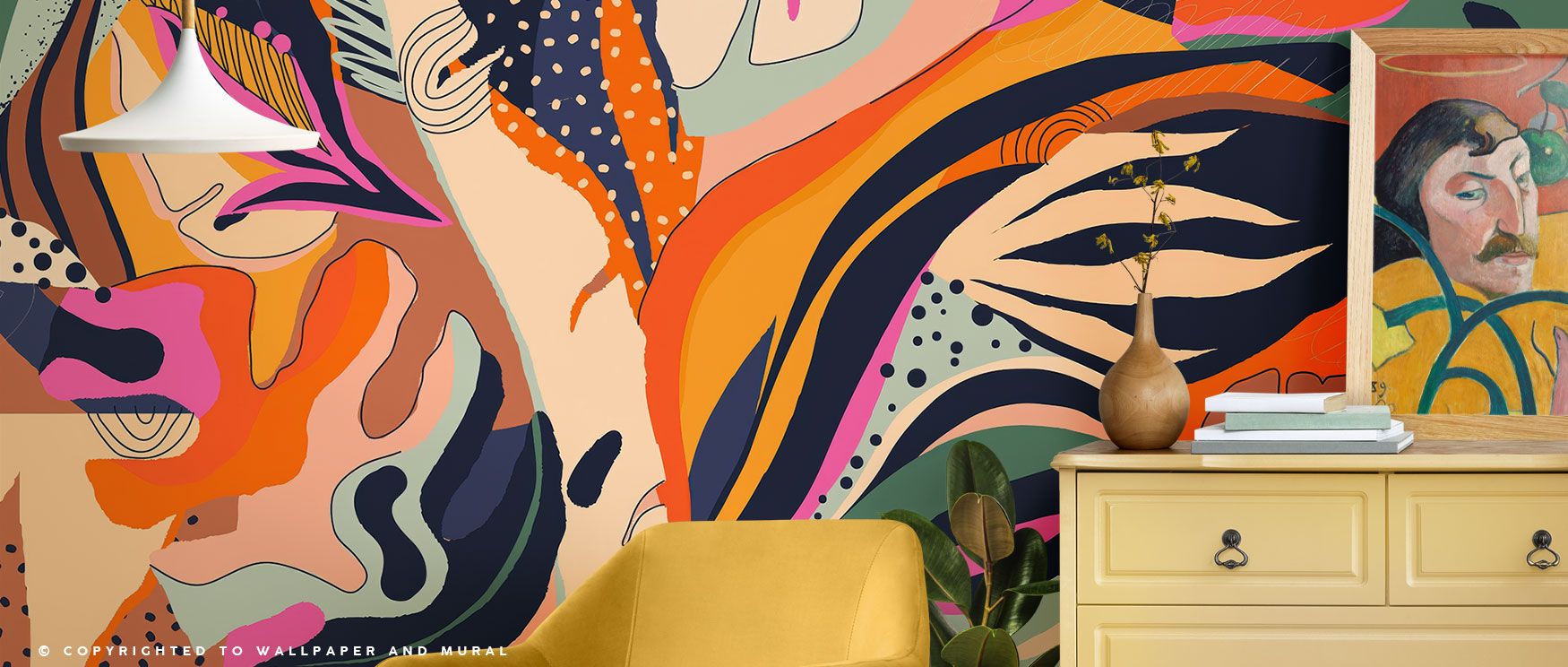 This design celebrates desert-inspired vitality, combining vivid palettes and natural motifs that add artistic character and warmth to bedrooms, dining areas, or lounges, creating interiors that feel alive and expressive. 