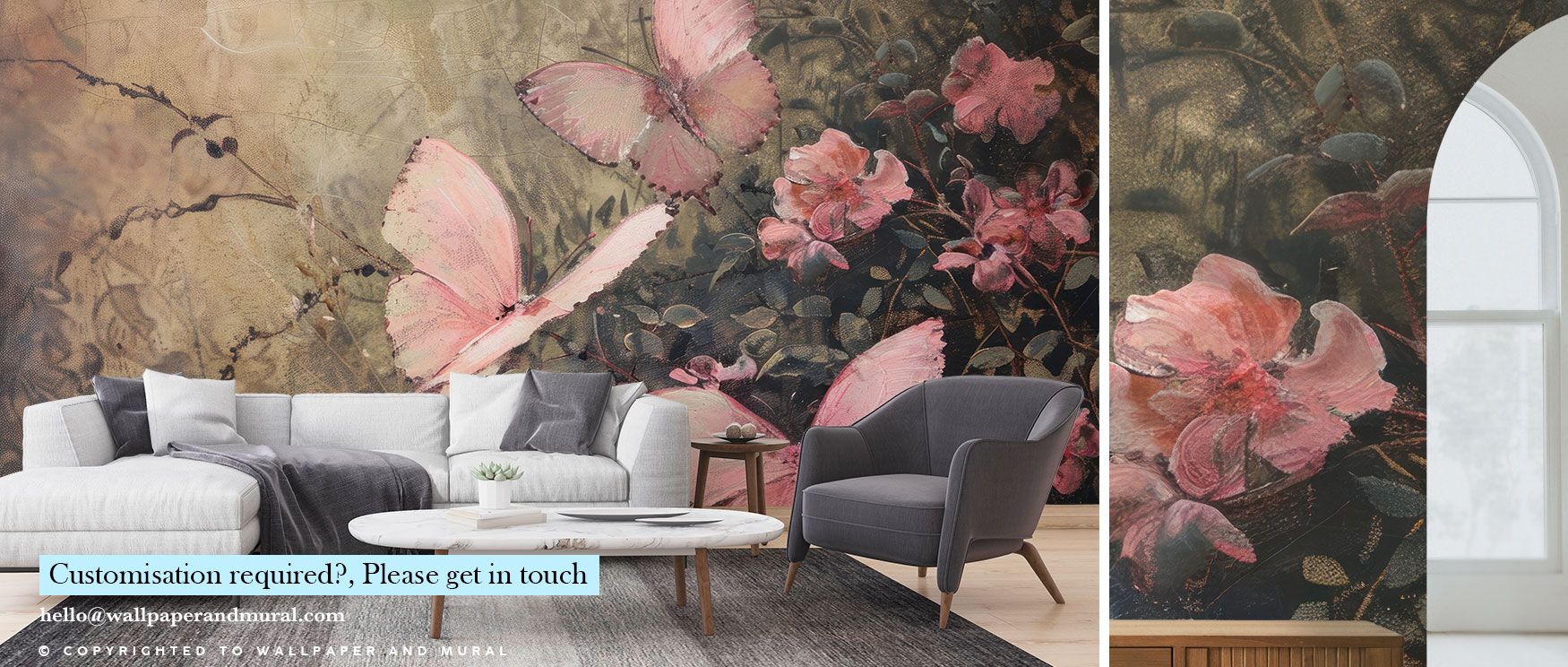 The Flower Fairy Pink Garden Wallpaper presents tropical plants and blossoms in shades of pink, dotted with fairies. Its design radiates whimsy, ideal for playful bedrooms or creative studies. The composition balances elegance with fantasy, filling interi