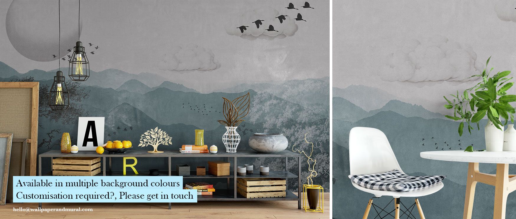 The Nature Vintage Wallpaper portrays forested mountains framed by drifting clouds and soaring birds. Its composition creates peaceful interiors, ideal for studies or dining rooms. Its artistry connects walls to natural inspiration, enriching spaces with 