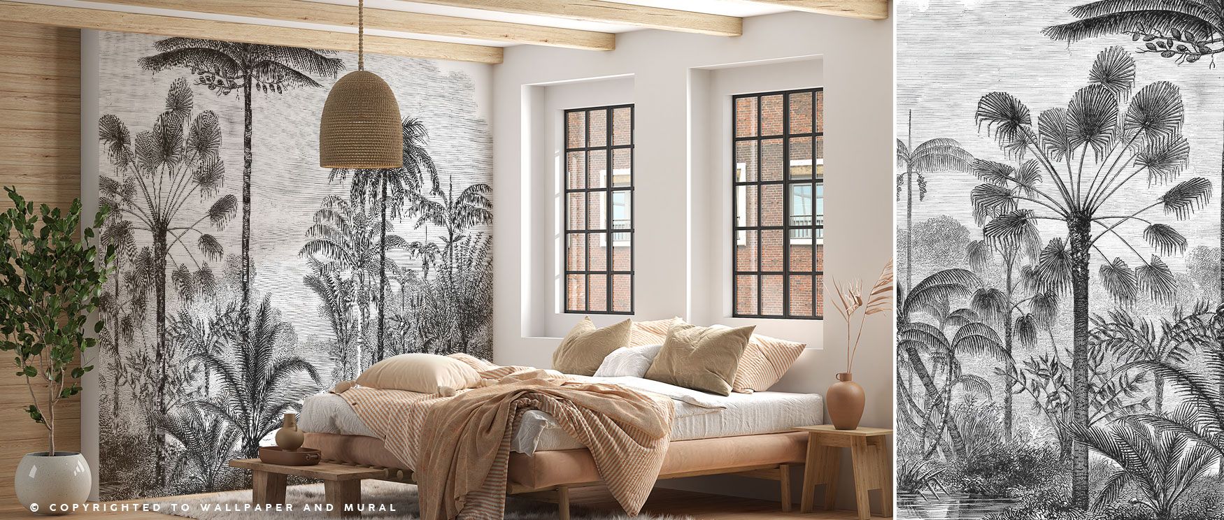The Arthur Tree Wallpaper features the commanding presence of a tree in full form, offering a blend of natural vitality and decorative grace. Its lush imagery brings gardens indoors, ideal for bedrooms or living rooms where serenity and connection to natu