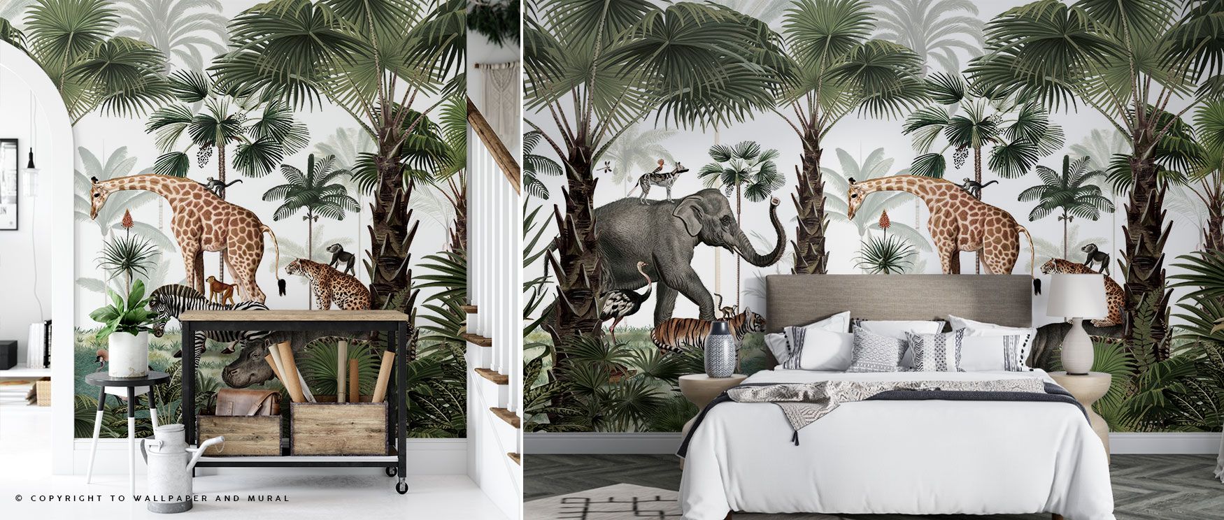 With animals like giraffes, elephants, and tigers, the Animal Kingdom Wallpaper radiates vibrancy. Its safari composition enhances bedrooms, dining rooms, or living areas with adventurous charm. The imagery offers timeless rhythm, making interiors dynamic