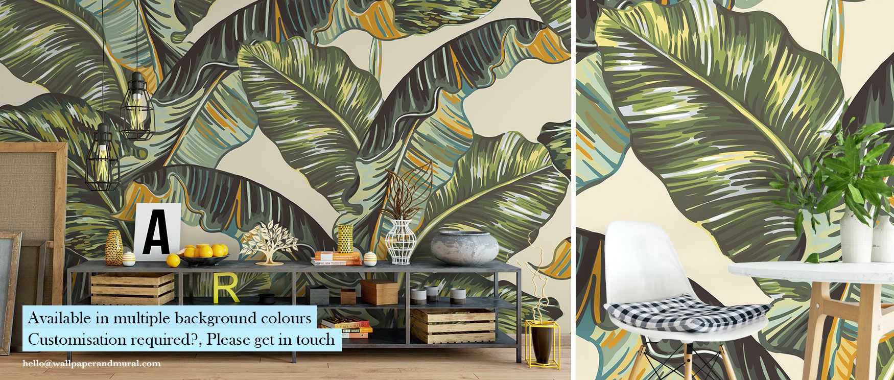 Dense banana leaves fill the Banana Leaves Wallpaper, offering interiors grounding calm. Its design enriches bedrooms, studies, or dining rooms with vibrancy. The palette radiates freshness, creating tropical-inspired sanctuaries that feel timeless and ba
