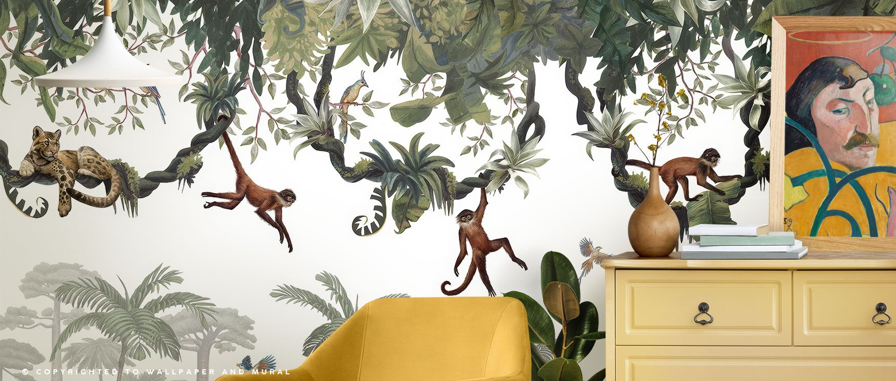 Cheeky Monkeys Wallpaper blends wildlife and greenery in dynamic rhythm. Its imagery transforms interiors into playful retreats, perfect for family rooms or restful bedrooms. Its composition radiates adventure, offering joy while grounding interiors in na