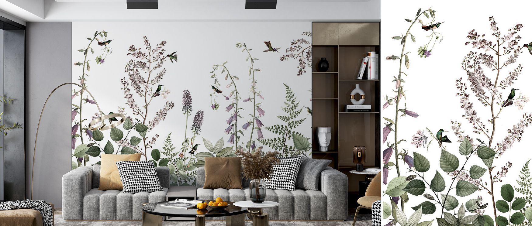 The design offers atmosphere rather than spectacle, a considered environment where heritage artistry meets natural inspiration; it is decorative calm at its most refined, making it suitable for both private retreats and social interiors, where walls need 