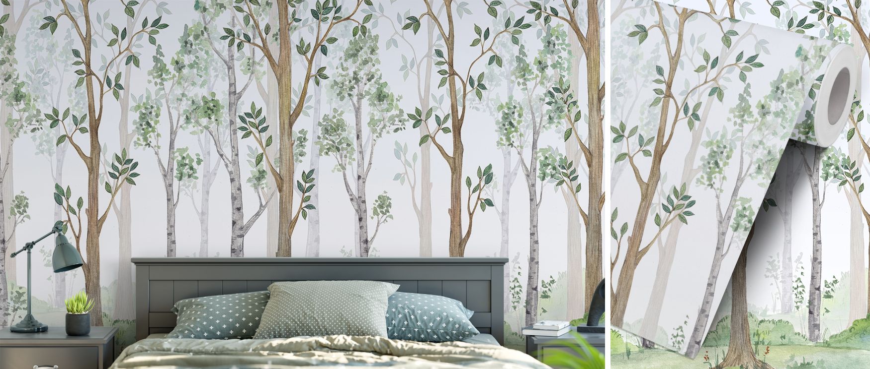 The mural’s layered greenery offers decorative depth, creating interiors filled with calm vitality. Bedrooms, dining rooms, and living spaces thrive under its woodland calm, making everyday walls timeless sanctuaries of balance and serenity. 