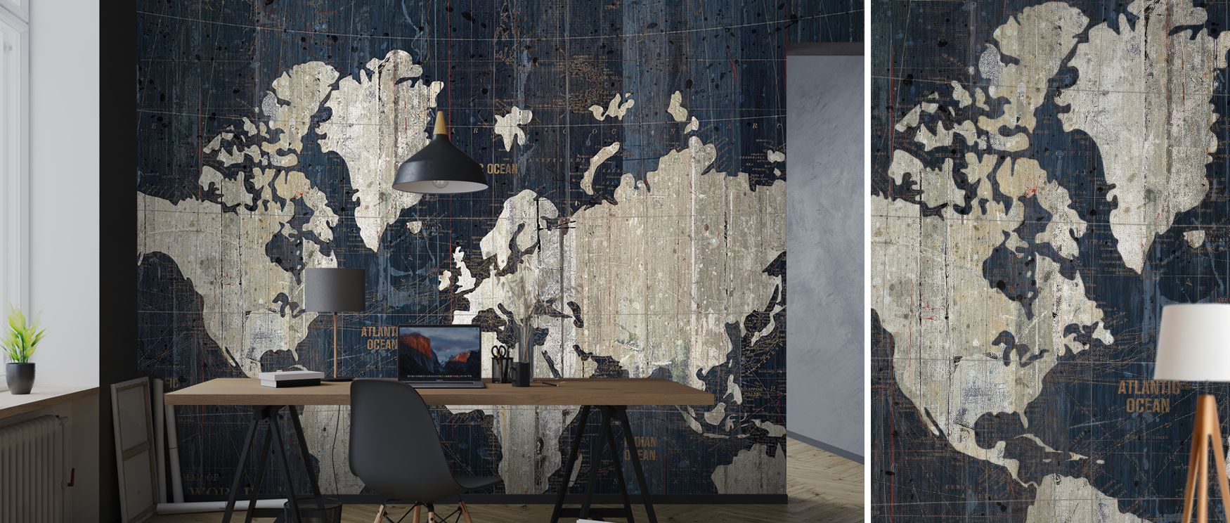 Vintage cartography defines the mural, radiating elegance. Interiors thrive on its rhythm, making studies or family rooms sophisticated retreats enriched with cultural depth and decorative charm. 