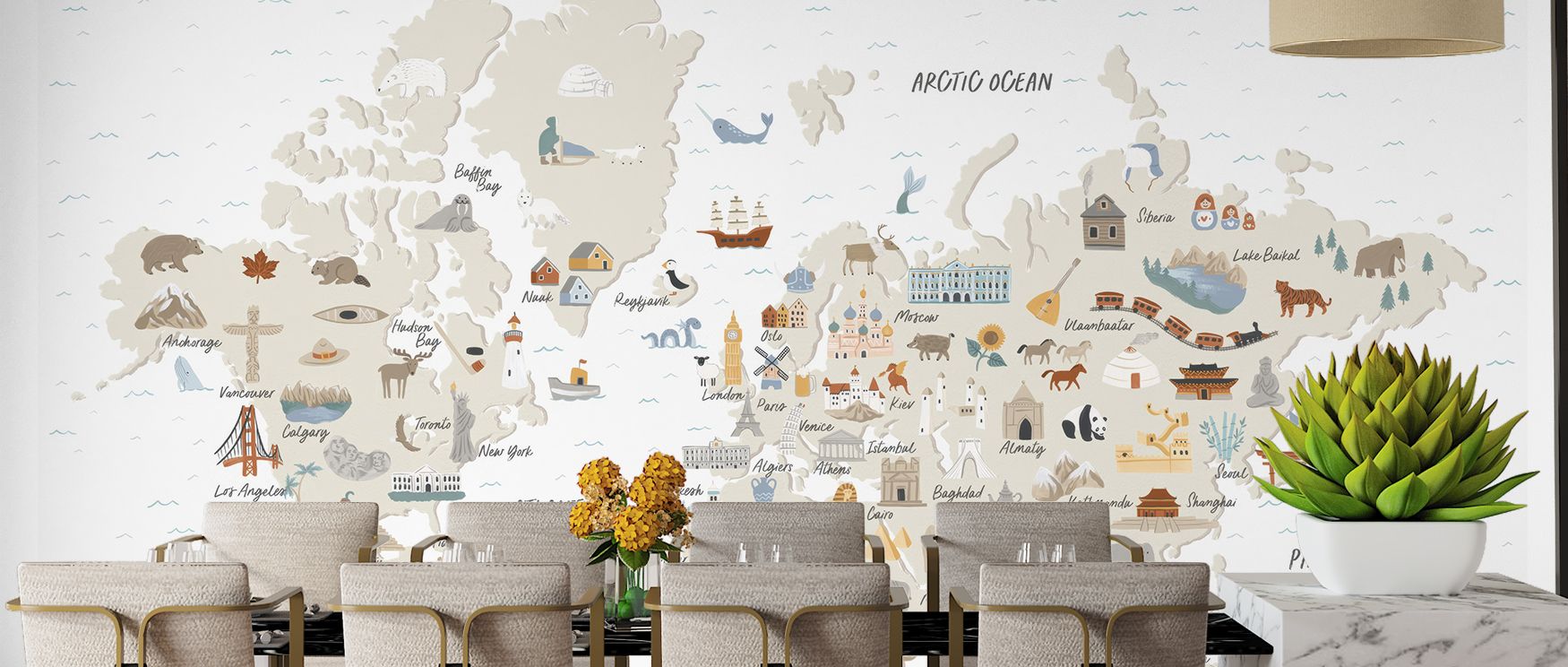All Around The World Map balances education and style, turning interiors into global retreats. Its detailed continents and cities enrich offices, classrooms, or bedrooms with curiosity, charm, and sophistication daily.