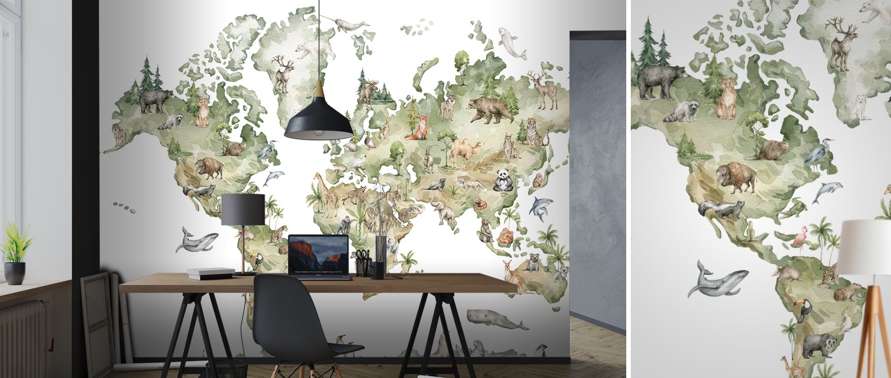 This wallpaper balances educational depth with vibrant charm, making interiors both engaging and refined. Its composition enriches children’s rooms or classrooms, turning them into lively sanctuaries of creativity, exploration, and curiosity. 
