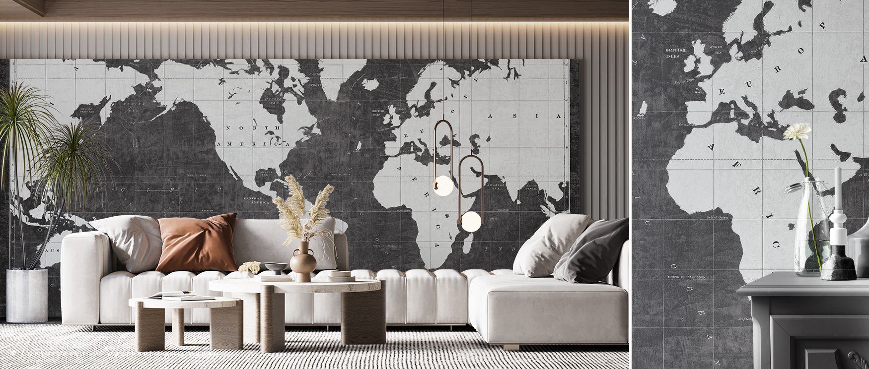 The Blueprint World Map Gray Wallpaper creates sleek backdrops where geography meets design. Its imagery enriches interiors with technical charm, perfect for living rooms or offices. The palette ensures timeless versatility. 