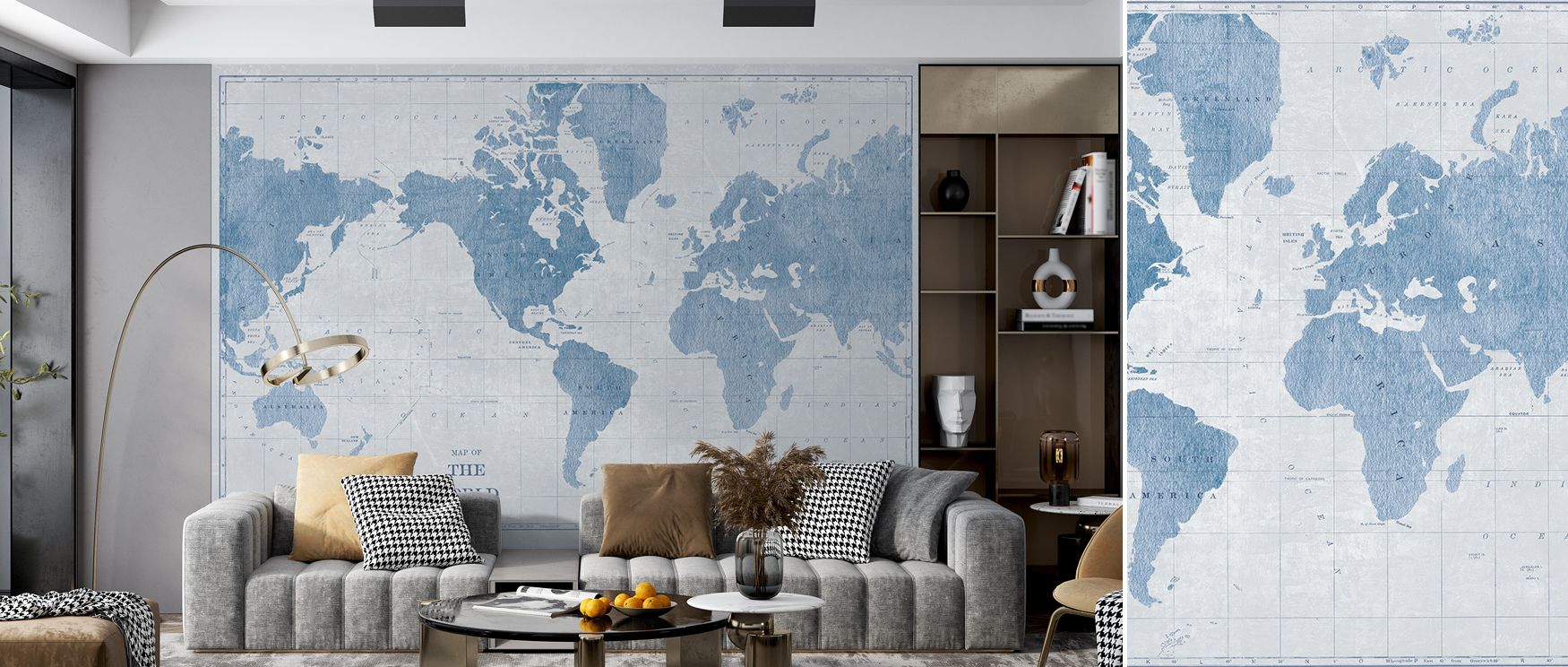 In the Blueprint World Map Wallpaper, technical lines define continents and cities. Its imagery creates stylish interiors, ideal for studies or dining areas. The design radiates charm while offering decorative balance. 