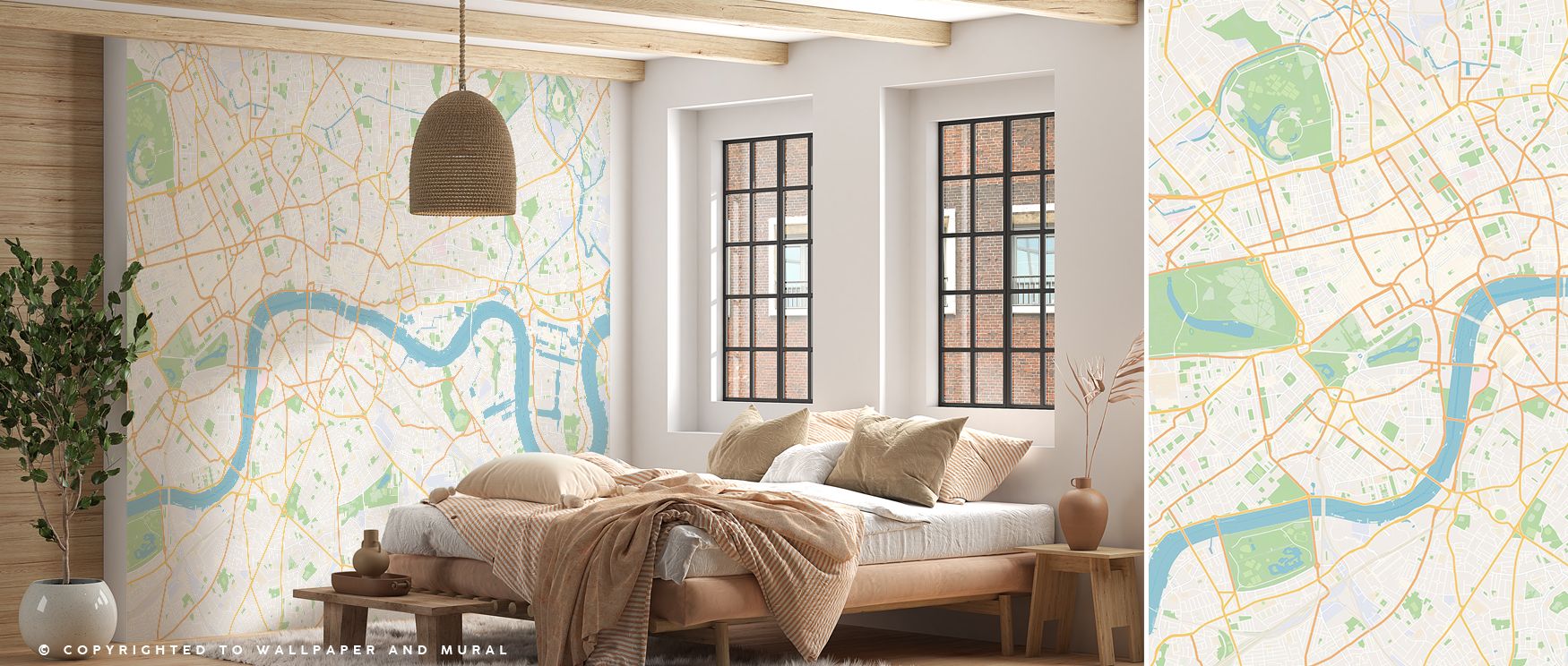 In this wallpaper, cities and continents appear in bold color. The Central London Color Map Wallpaper enriches interiors with lively balance, perfect for studies, bedrooms, or living spaces. Its imagery offers charm and curiosity. 