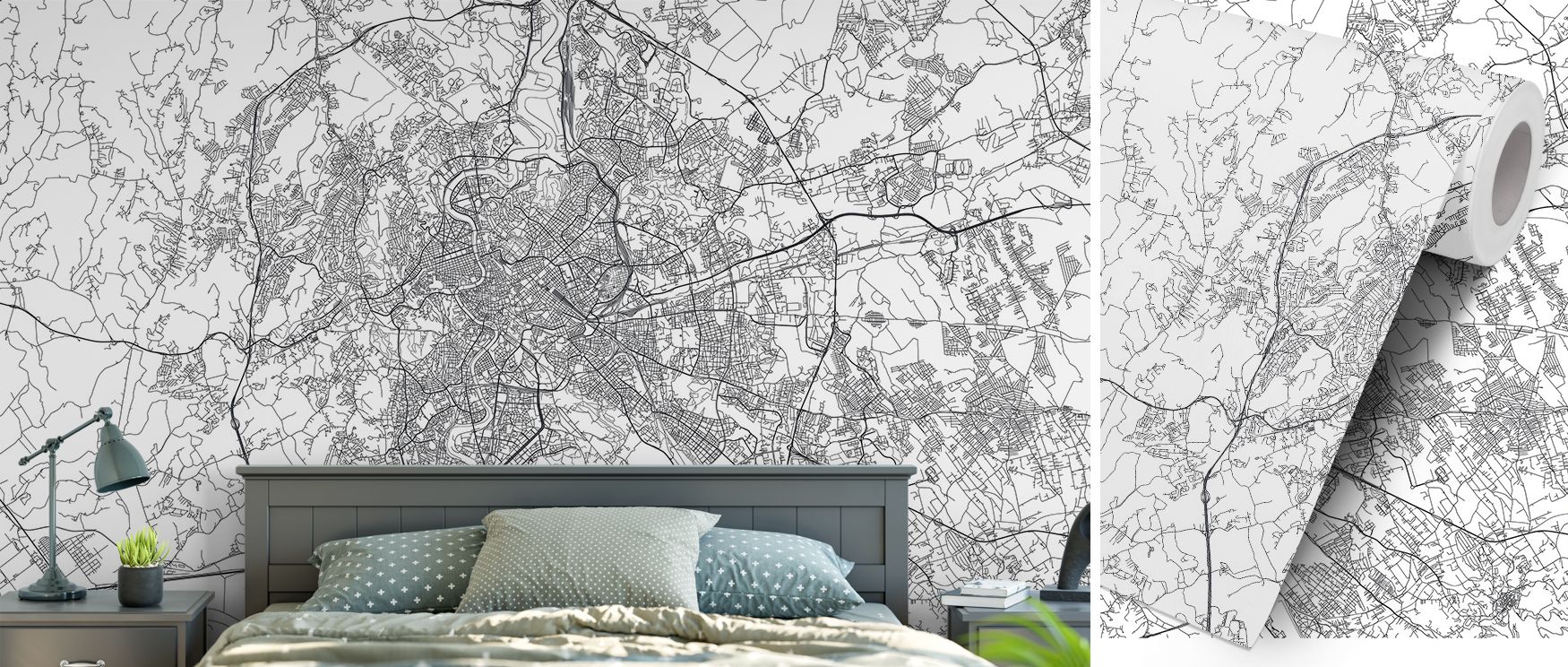 Italian-inspired world map wallpaper capturing the Map of Rome in desert bloom shades, blending organic beauty with heritage. Its intricate design enhances interiors with sophistication, offering a stylish choice for living rooms and offices. The wallpape