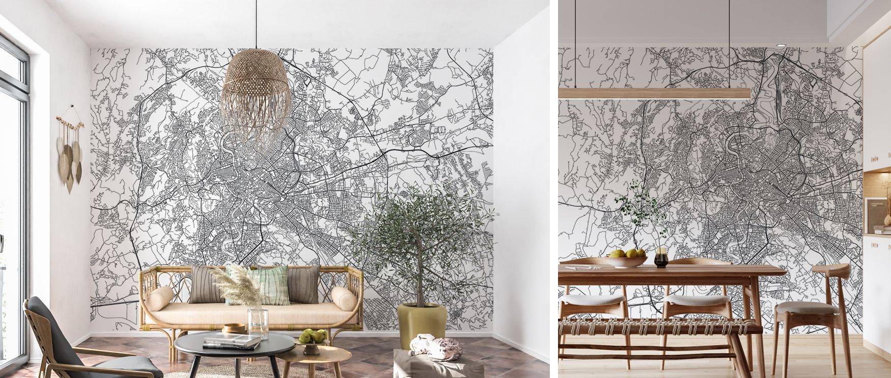 Map of Rome world map wallpaper in organic desert bloom shades, offering a timeless design that merges history with modern sophistication. Its subtle colors and elegant detailing bring resilience and travel inspiration to walls, ideal for enriching living