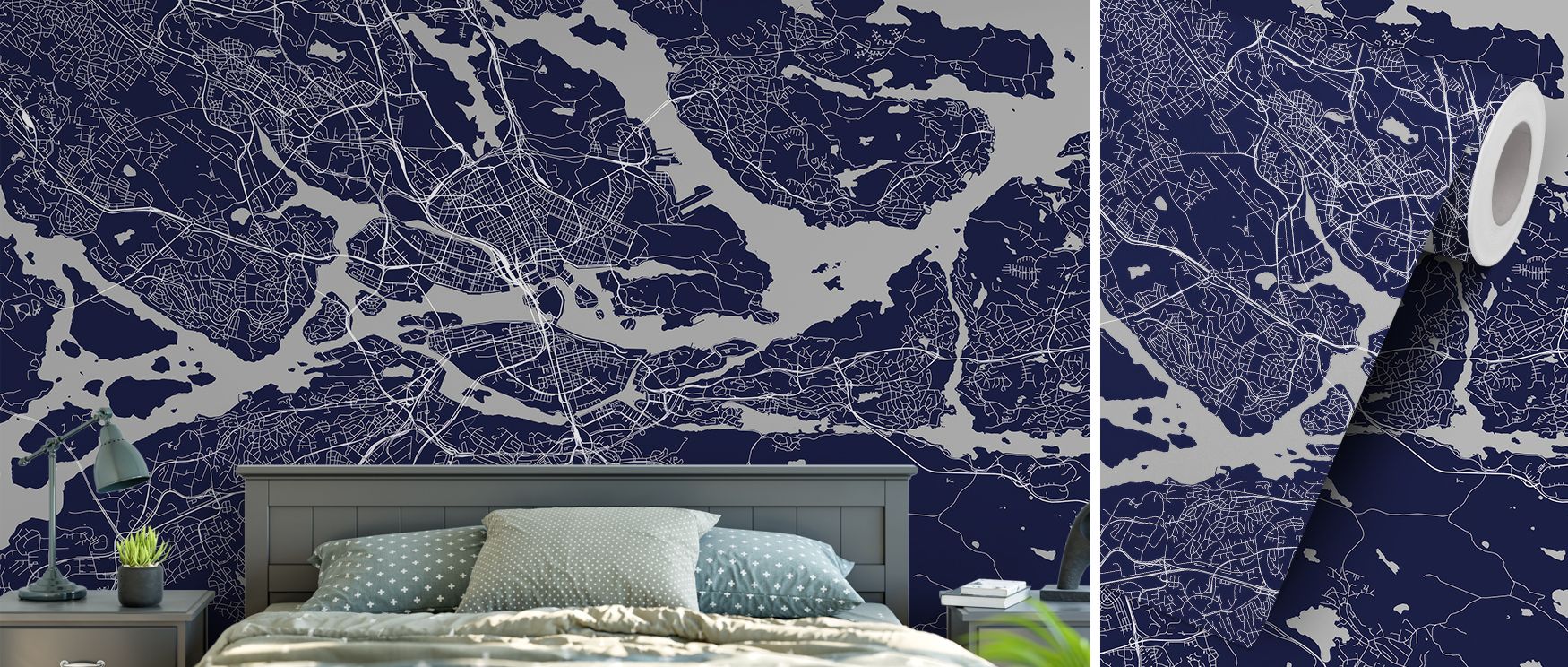 World map wallpaper highlighting Stockholm with Scandinavian clarity, featuring soft lines and neutral shades. This eco-conscious design blends minimalism with cultural inspiration, making it perfect for living rooms or home offices. Its balance of herita
