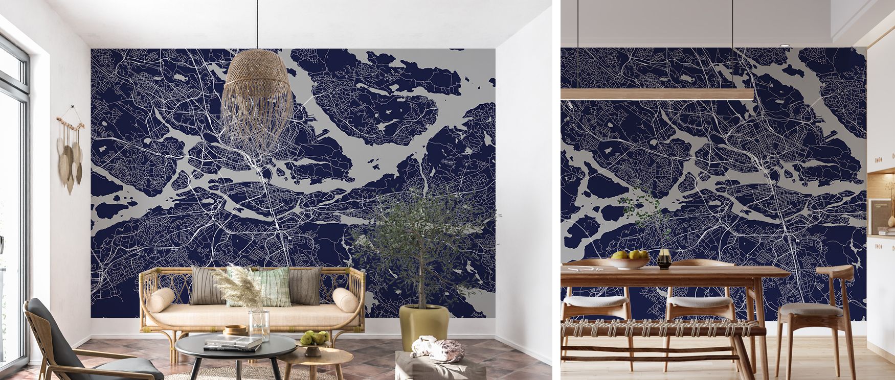 Scandinavian-inspired Stockholm wallpaper designed in clean modern tones, offering walls a stylish balance of global themes and cultural heritage. Its eco-friendly minimalism adds subtle sophistication to offices or homes, creating interiors that blend be