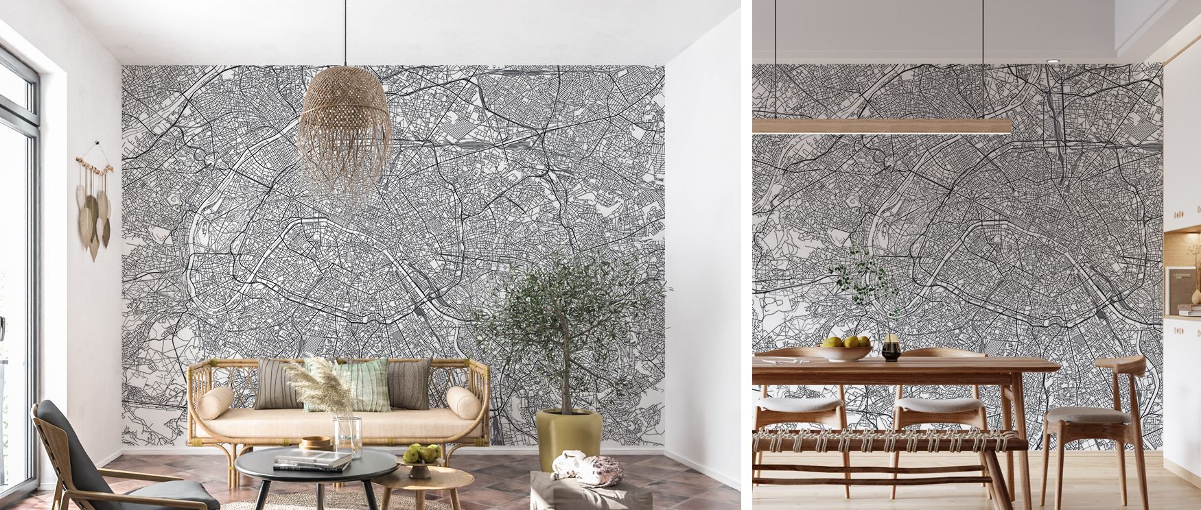 Detailed Paris wallpaper designed with monuments, attractions, and neighborhoods in refined cartographic style. The layout brings culture and inspiration to interiors, turning walls into artistic landscapes. Perfect for studies, offices, or lounges, it ba