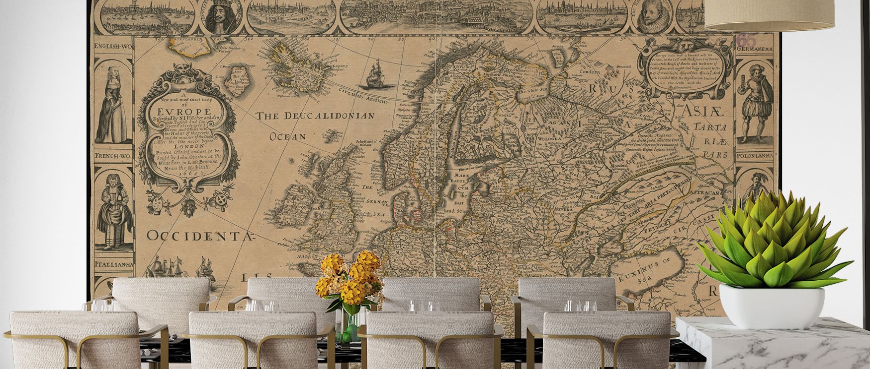 Refined Europe wallpaper highlighting the continent’s diversity in detailed map design. Its cultured aesthetic transforms interiors with sophistication, offering walls timeless beauty ideal for offices, studies, or classrooms. 