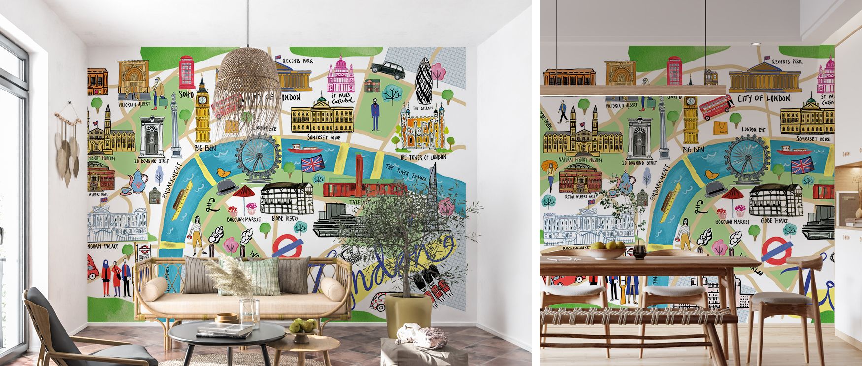 Elegant London wallpaper showcasing detailed city layout with streets and landmarks. Its refined palette offers sophistication for interiors, turning walls into cultured spaces ideal for offices, lounges, or living rooms. 