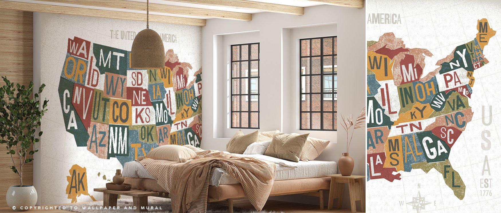 Refined USA map wallpaper designed with textured vintage style, capturing major cities and geography in letterpress artistry. Its cultured tones enrich walls with timeless elegance, perfect for studies or offices inspired by history. 