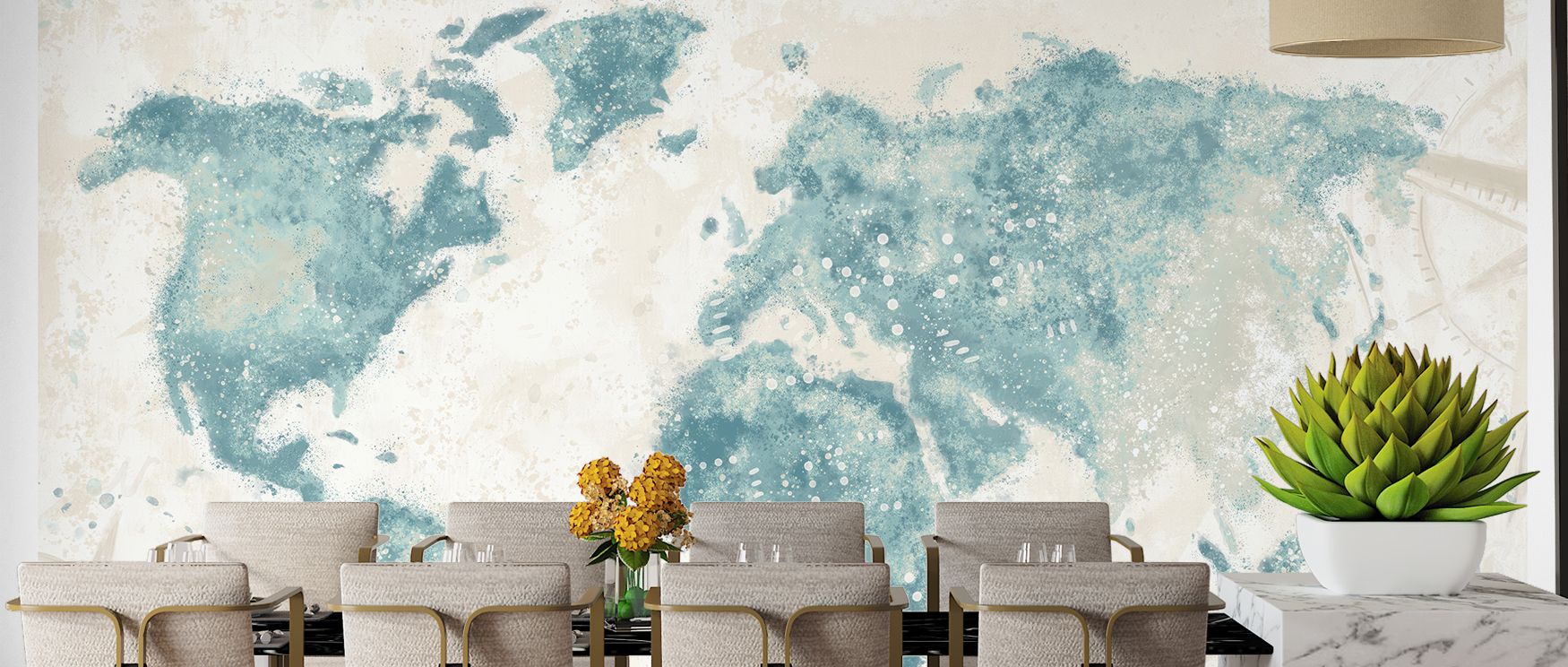 Explore wallpaper styled with soft light tones, highlighting continents in delicate artistry. Its calming design enriches interiors, making it ideal for bedrooms or nurseries where soothing walls inspire tranquility. 