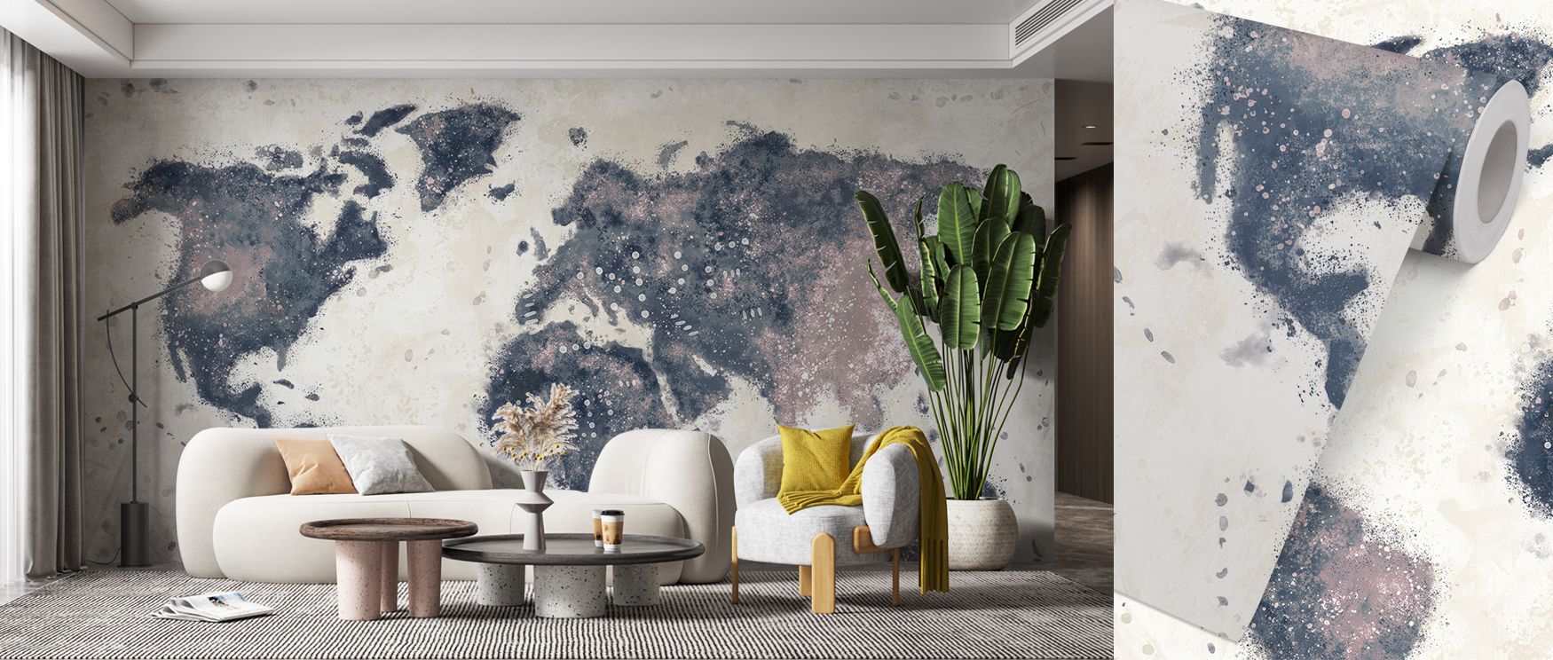 Explore the World I Dark Wallpaper designed in deep hues, offering dramatic interiors with cultural depth. Its bold tones enrich offices, living rooms, or lounges with sophisticated artistry and global charm. 