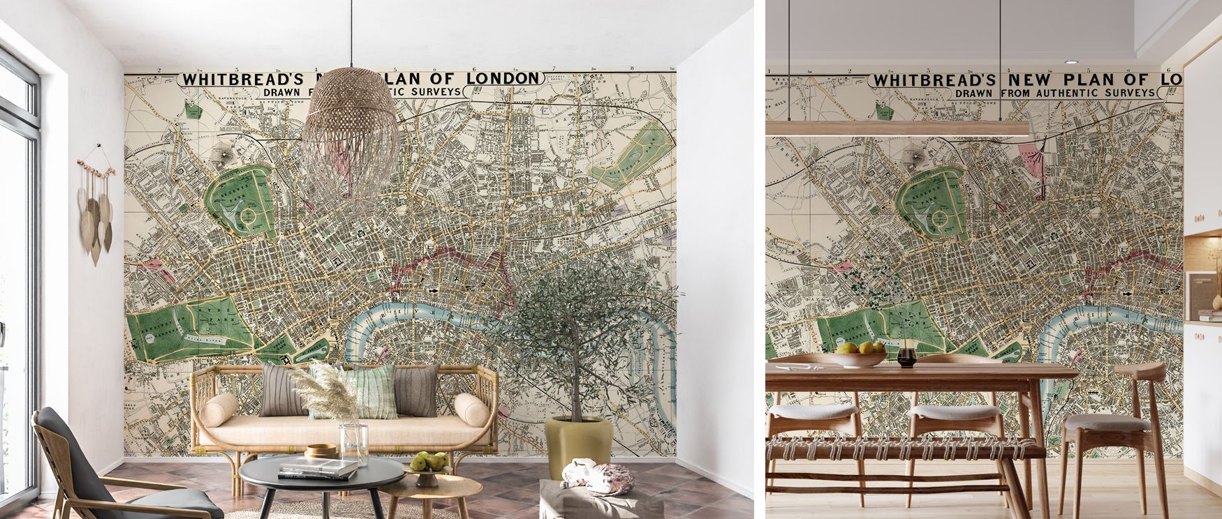 Victorian map wallpaper styled with 1853 London city design. Its antique artistry enriches interiors with cultured charm, perfect for studies, libraries, or lounges where history and design meet. 