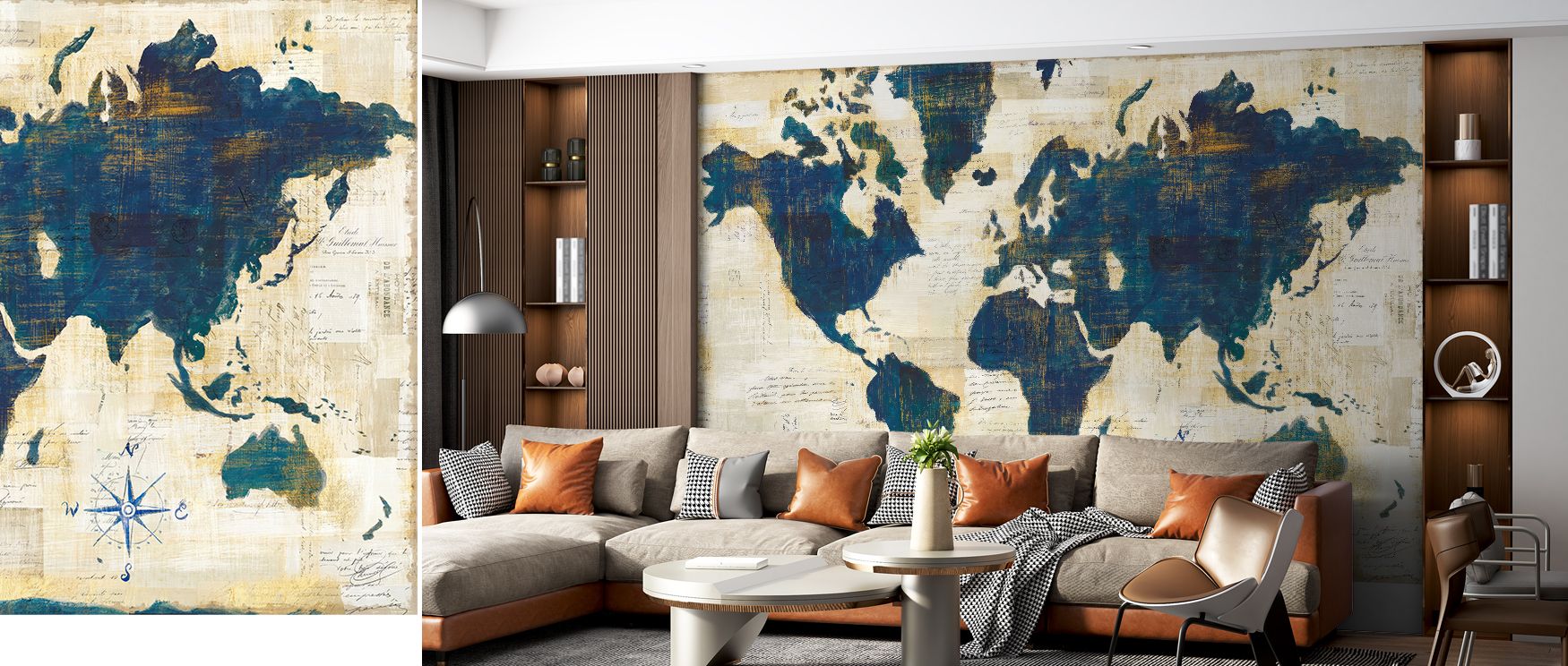 This wallpaper captures the beauty of layered cartography, blending maps into collage artistry. Living rooms or bedrooms glow with sophistication, as walls become creative expressions filled with global charm. 
