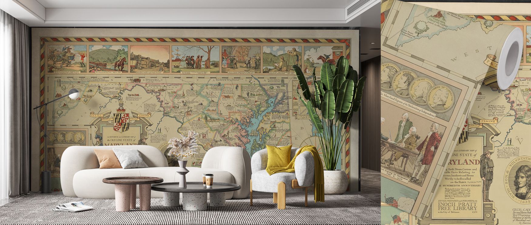 Maryland’s detailed geography spreads across this wallpaper in artistic cartography, capturing local pride and charm. Bedrooms, offices, or living rooms glow with refinement as walls transform into cultural tributes filled with sophistication, authenticit