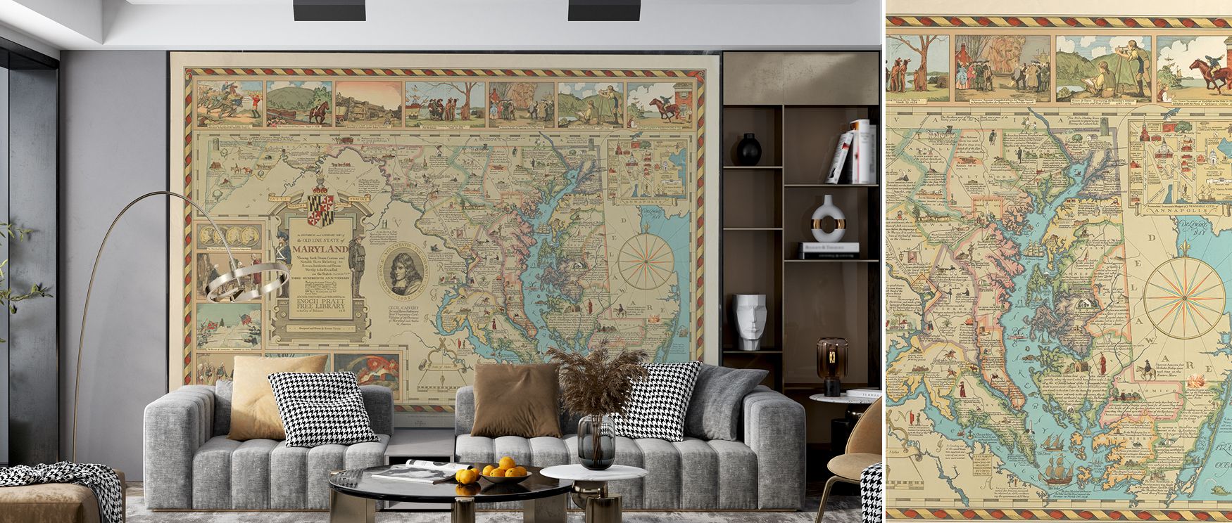 The State of Maryland Map Wallpaper captures cultural pride in refined artistry. Offices, bedrooms, or living rooms glow with sophistication as walls become enriched with heritage charm, creating interiors filled with identity, timeless artistry, and mean