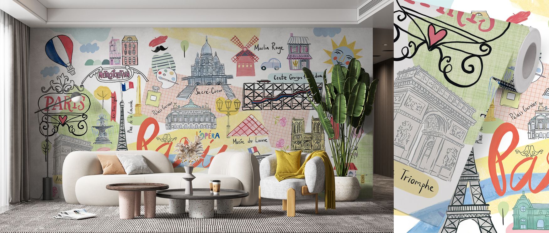 This wallpaper captures Paris’s cultural heart with cartographic detail, celebrating essential landmarks. Living rooms, lounges, or offices glow with refinement as walls become cultural canvases filled with timeless French sophistication and historic arti