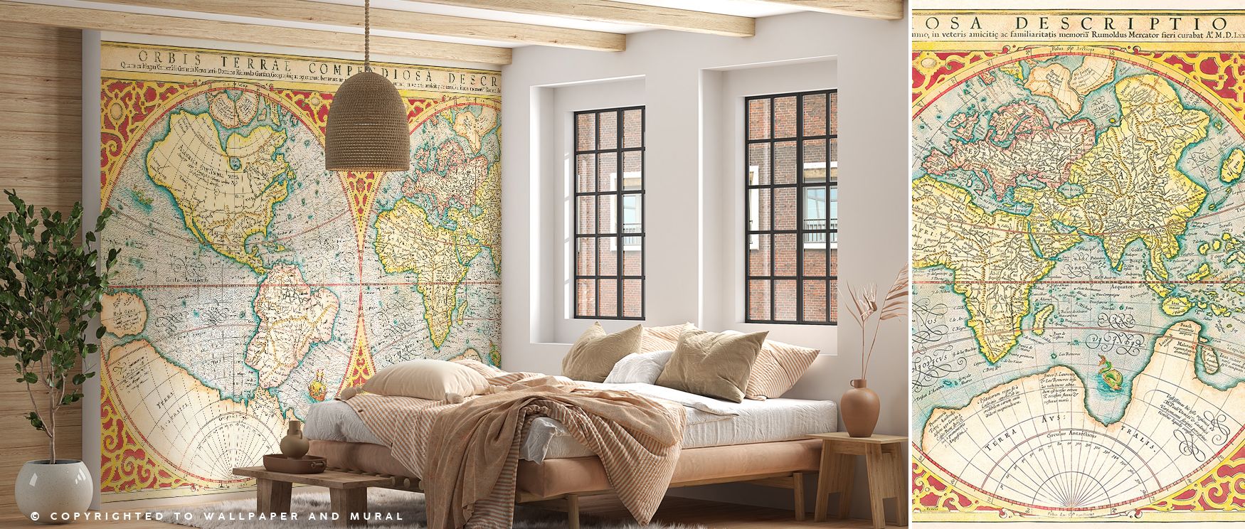 This wallpaper depicts world cartography in 1637 artistry, radiating charm. Designed for offices or lounges, it makes walls glow with refinement as interiors reflect cultural pride, heritage inspiration, and timeless artistry, creating refined homes. 
