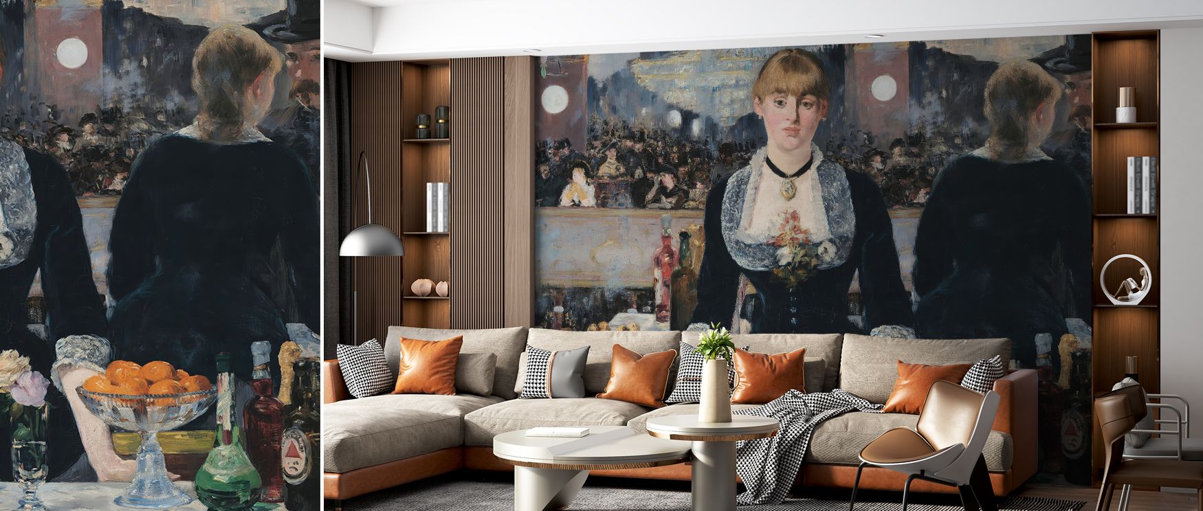 The Elegant Bar at the Folies-Bergère Wallpaper celebrates Parisian artistry, enriching interiors with timeless sophistication. Designed for dining rooms or home bars, it transforms walls into cultural canvases filled with refinement, elegance, and histor