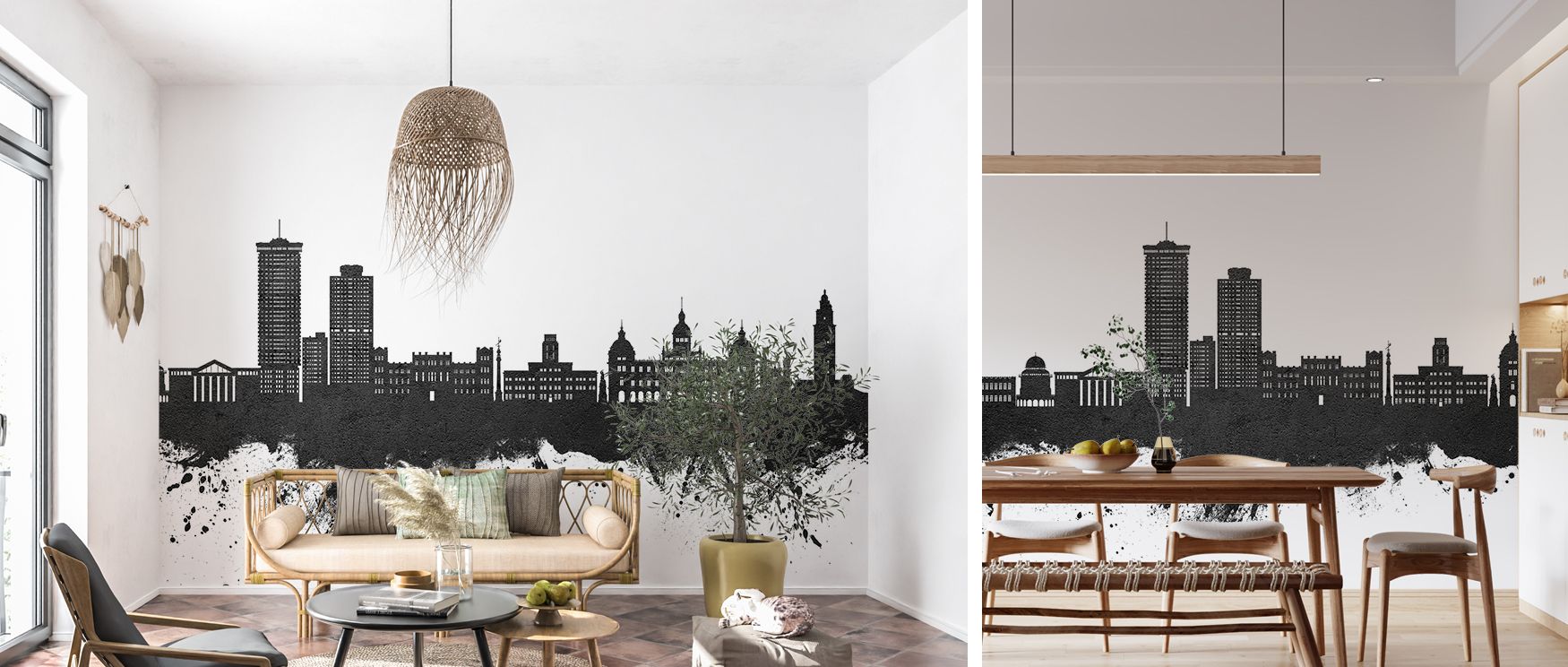 The A Coruña Spain Skyline Black & White Wallpaper enriches interiors with cultural artistry, creating charm. Living rooms or offices glow with refinement as walls radiate heritage pride, modern style, and timeless sophistication, creating inspiring space