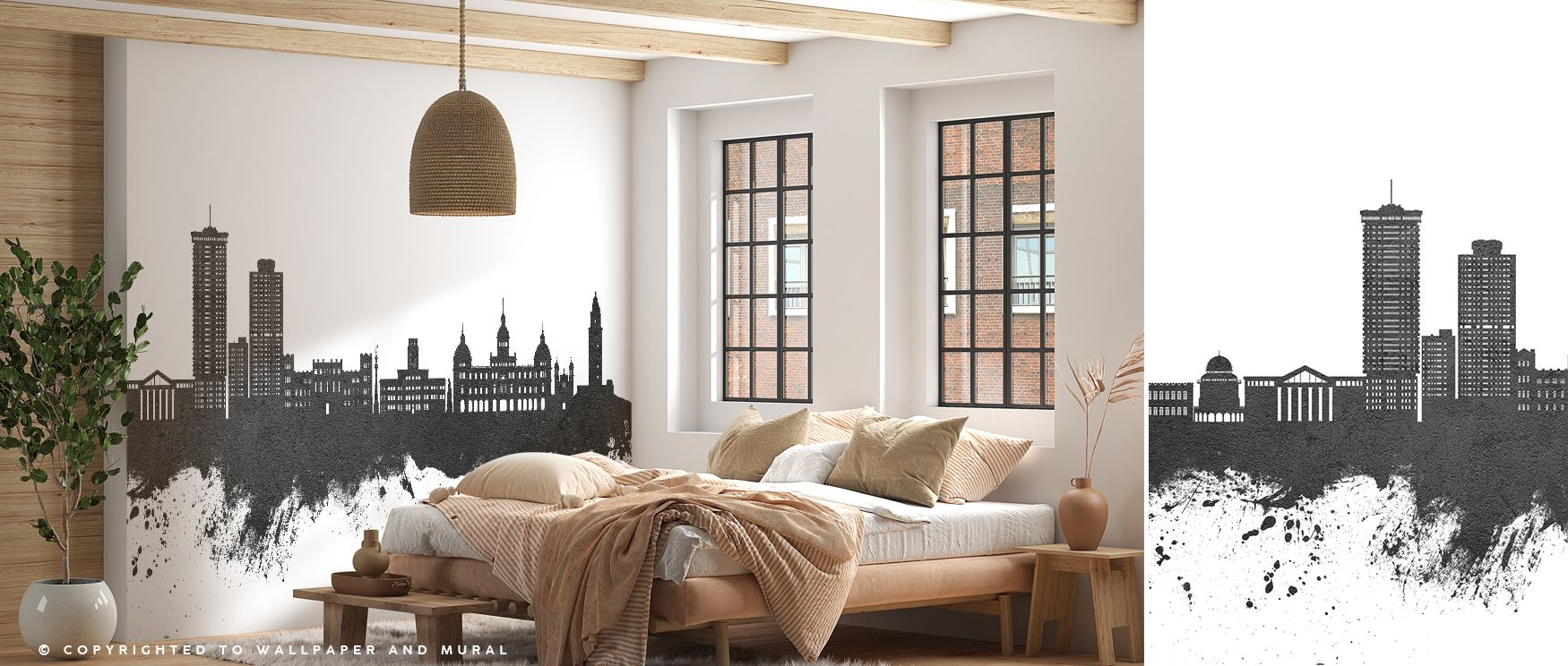 Black-and-white cityscape detail fills this wallpaper with charm and sophistication. Bedrooms or living rooms glow with refinement as walls reflect cultural artistry, heritage inspiration, and timeless Spanish elegance, enriching interiors with stylish cu