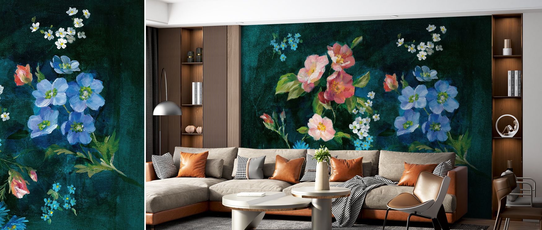Botanical blossoms in refined detail enrich this wallpaper with charm. Bedrooms, lounges, or offices glow with refinement as walls radiate artistry, natural inspiration, and timeless floral sophistication, making interiors stylish and serene. 