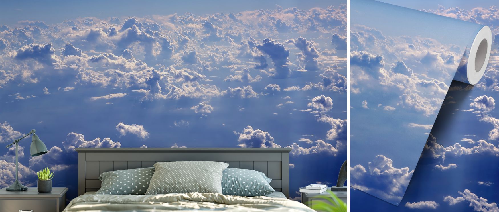 This wallpaper captures skies above the clouds in serene artistry, enriching interiors with charm. Living rooms, offices, or bedrooms glow with refinement as walls reflect uplifting beauty, serenity, and timeless sophistication, creating stylish retreats 