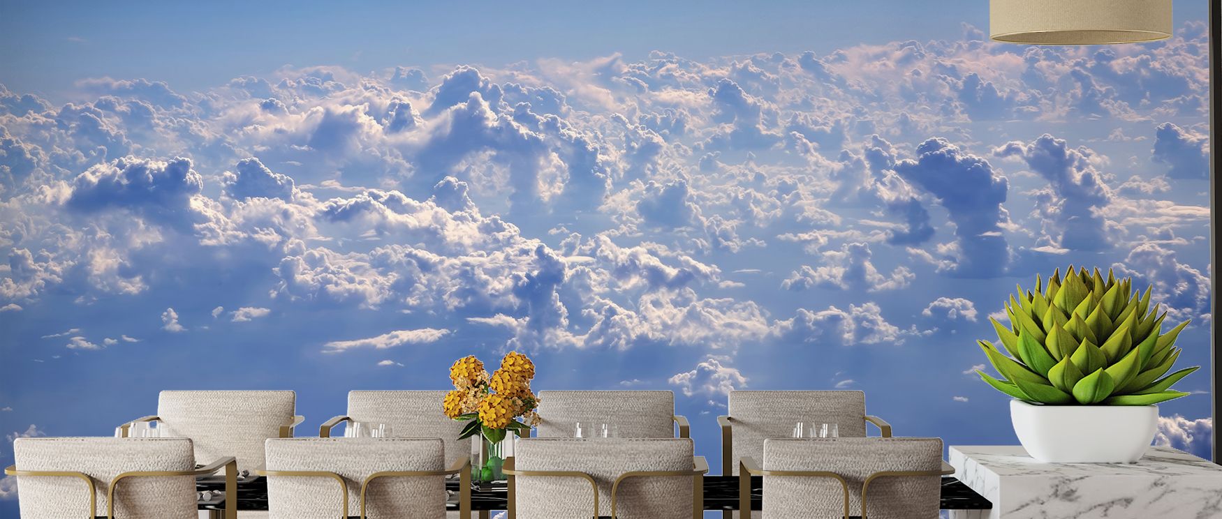 This wallpaper captures expansive skies in refined detail, radiating uplifting charm. Living rooms, bedrooms, or offices glow with refinement as walls become cultural showcases enriched with serenity, artistry, and timeless natural beauty. 