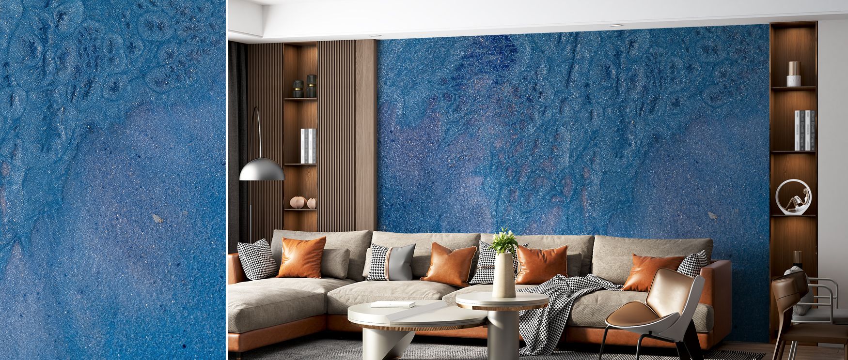 Decorative abstract fantasy wallpaper mural featuring surreal landscapes with artistic brushwork, creating rich atmospheres for bedrooms or living rooms, inspiring curiosity, uplifting mood, and enhancing contemporary homes with unique expressive designs.