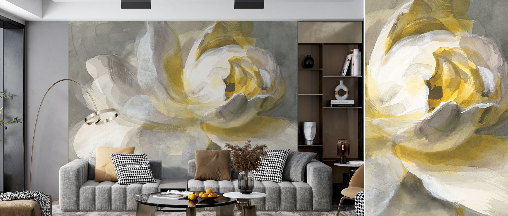 Contemporary abstract rose floral wallpaper filled with artistic petals and graceful forms, adding elegance to dining areas or bedrooms, enriching interiors with a romantic atmosphere that uplifts walls with floral charm and sophisticated timeless style. 
