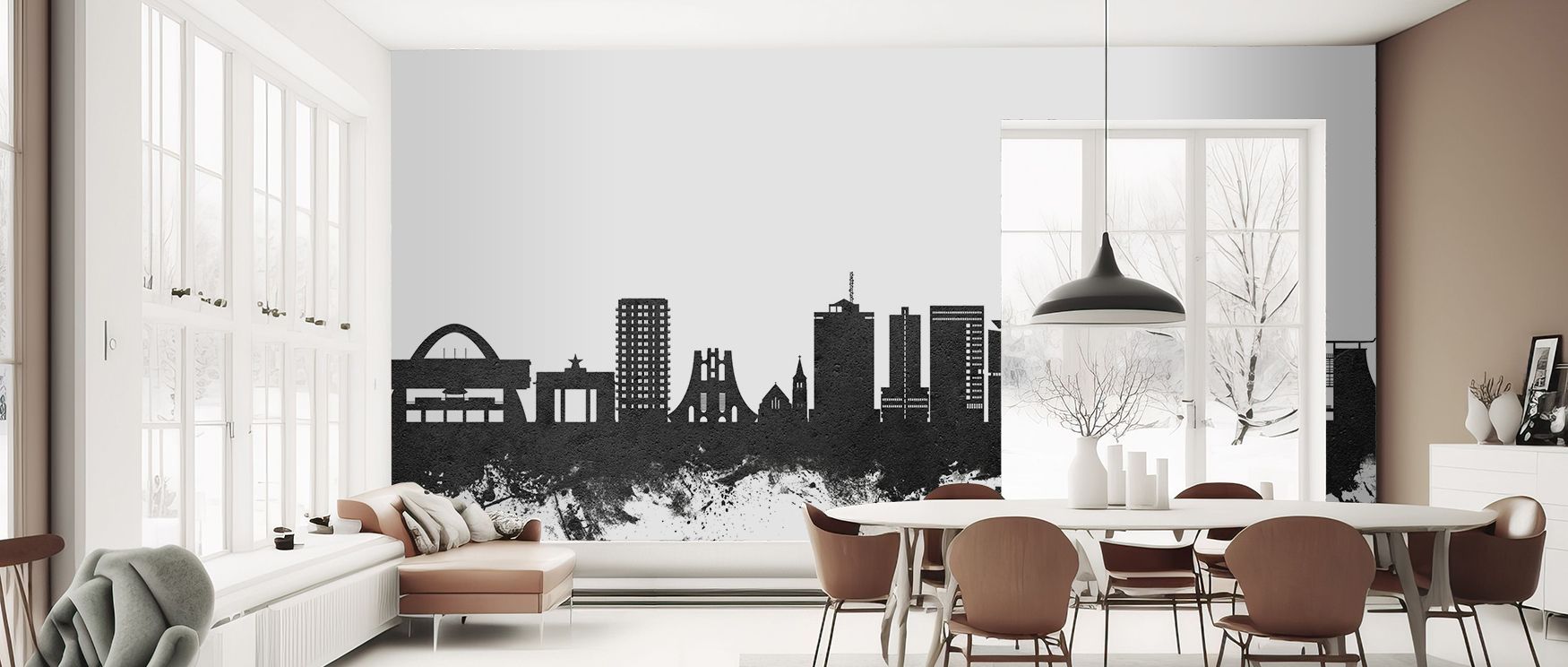 Contemporary Ghana skyline wallpaper mural with Accra imagery, enhancing bedrooms or workspaces with urban accents, cultural depth, and decorative sophistication, turning walls into metropolitan canvases filled with style. 