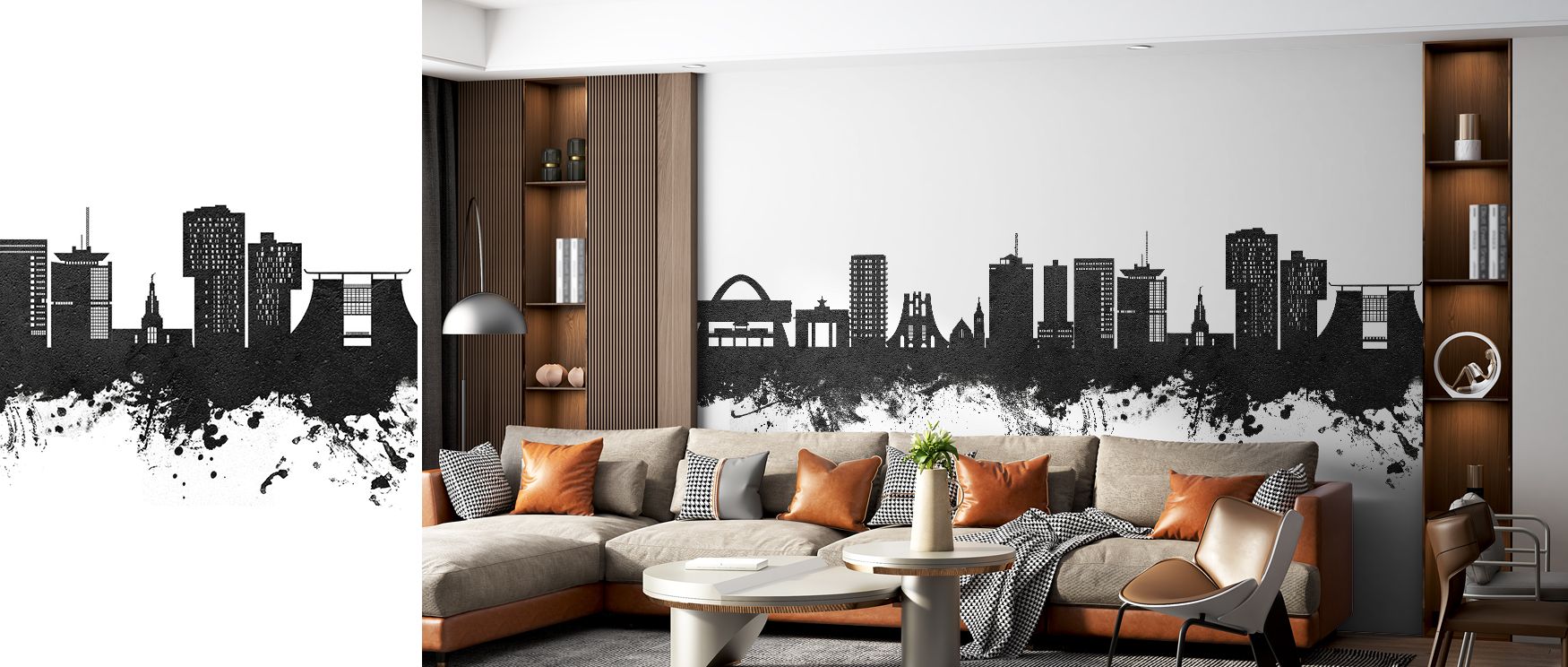 Stylish decorative mural wallpaper with Accra city skyline, perfect for offices or bedrooms, creating modern interiors filled with architectural energy, cultural presence, and bold cosmopolitan elegance that enhances contemporary design. 