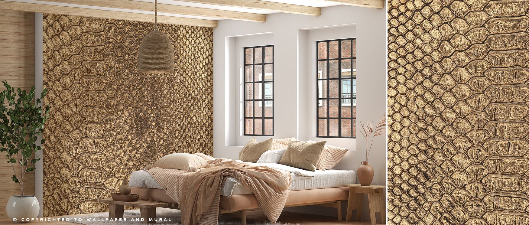 A detailed wallpaper inspired by the Amazon jungle, featuring layered green foliage and subtle serpent inspiration that creates depth and vibrancy, suitable for bedrooms seeking calm, living rooms requiring bold accents, and offices needing natural freshn