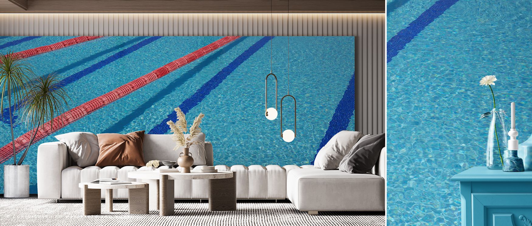 A wall design alive with abstract artistry, featuring flowing shapes and layered tones that generate modern atmosphere, ideal for adding dynamic focal points in living rooms, calming yet stylish character in bedrooms, and innovative presence in office int